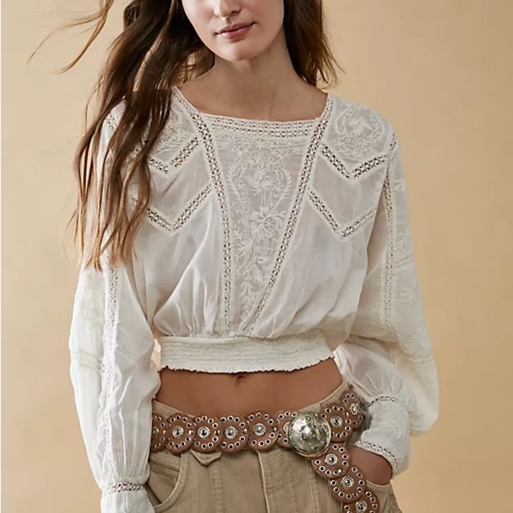 Free People Lucky Me Lace Top